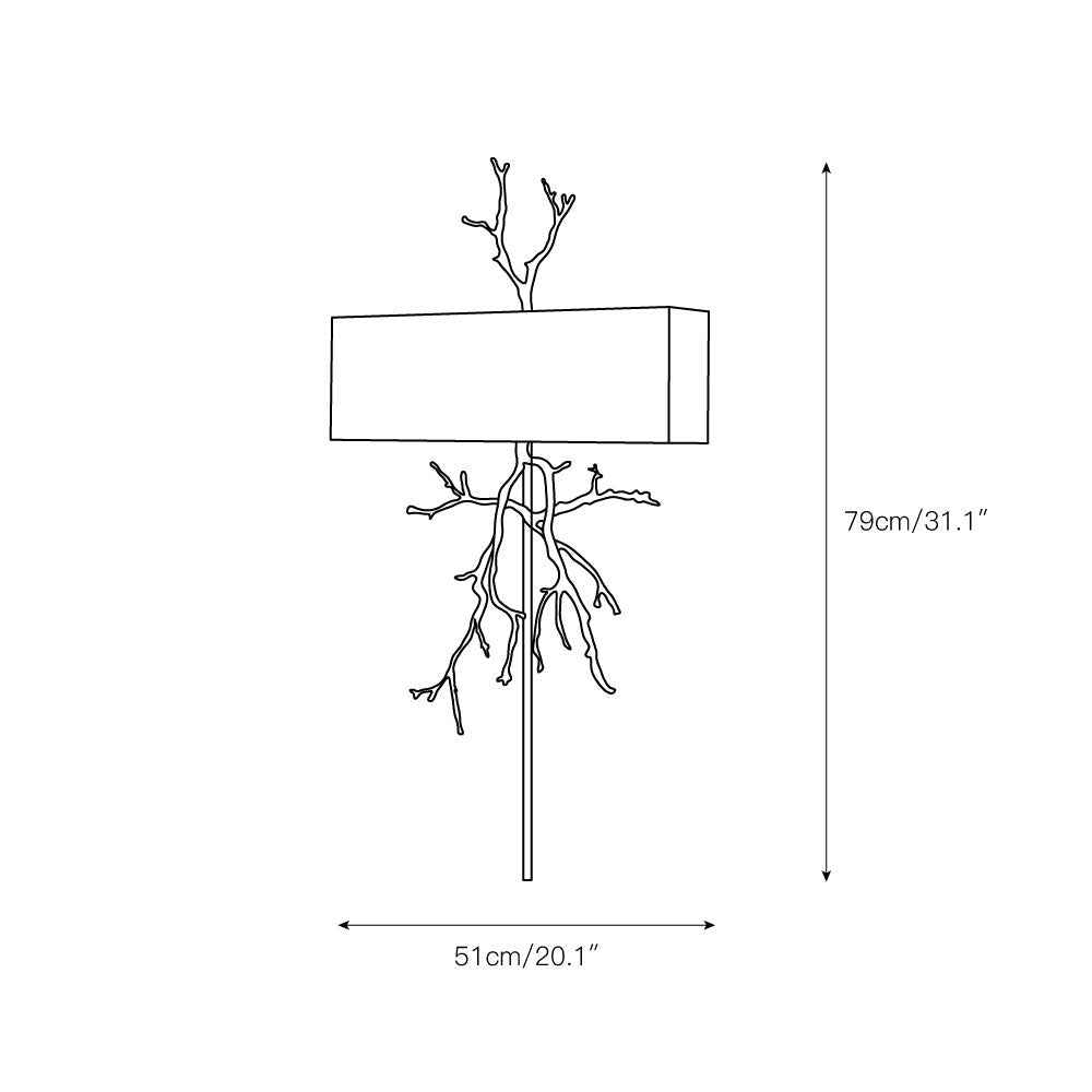 Twig Sculptural Wall Lamp Organic Branch LED Warm White Living Room Bedroom Restaurant — Brass Black — product view 5
