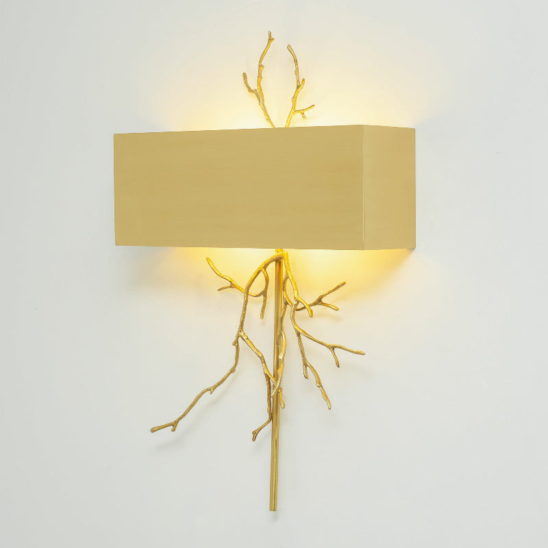Twig Sculptural Wall Lamp Organic Branch LED Warm White Living Room Bedroom Restaurant — Brass Black — product view 1