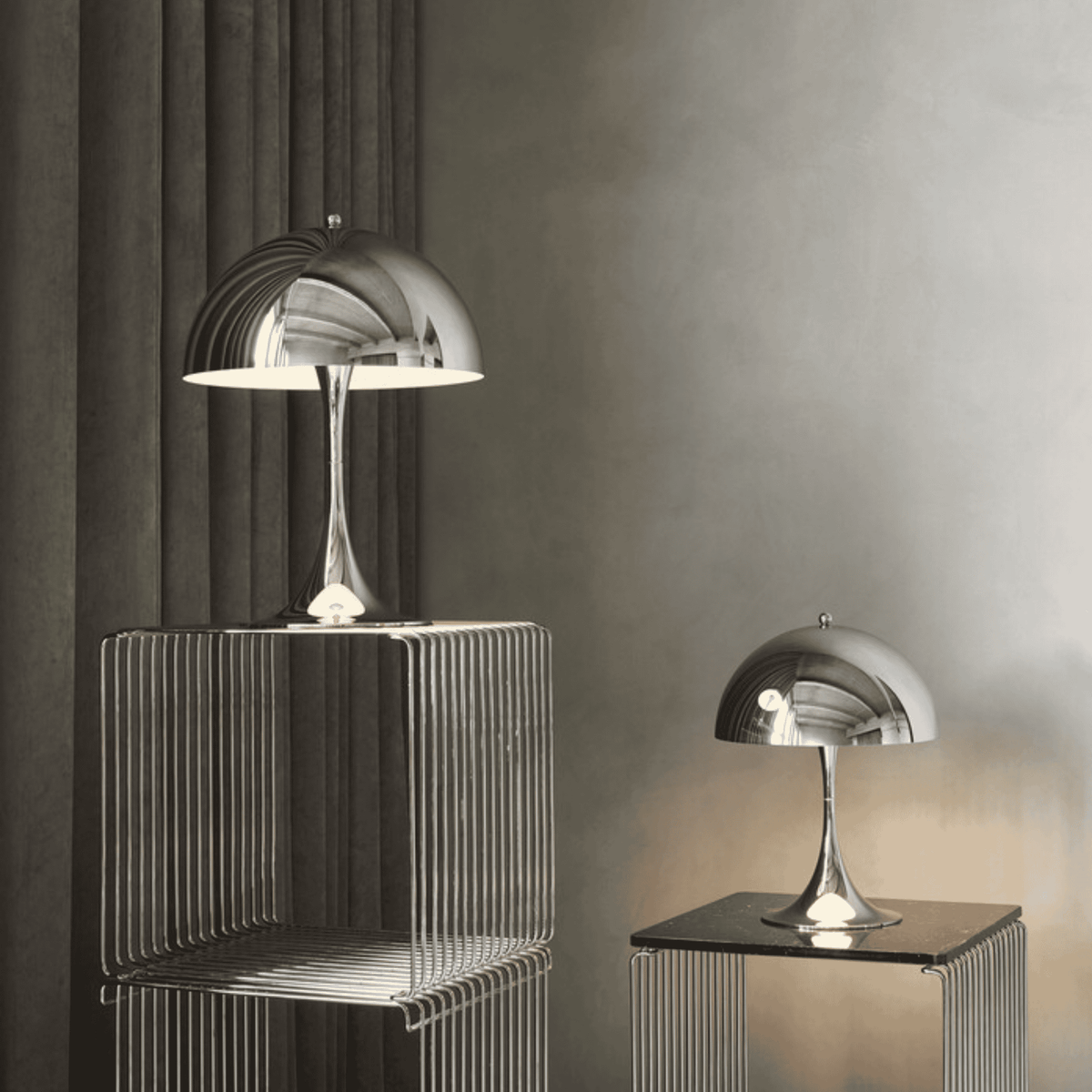 GlowCap Retro LED Desk Light Minimalist Scandinavian Bedside Dining — White Silver Chrome — product view 3