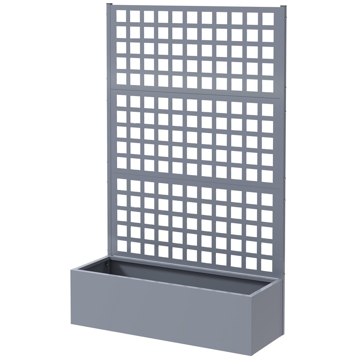 Galvanized Raised Garden Bed with Trellis, 43" x 16" x 70", Gray — product view 2
