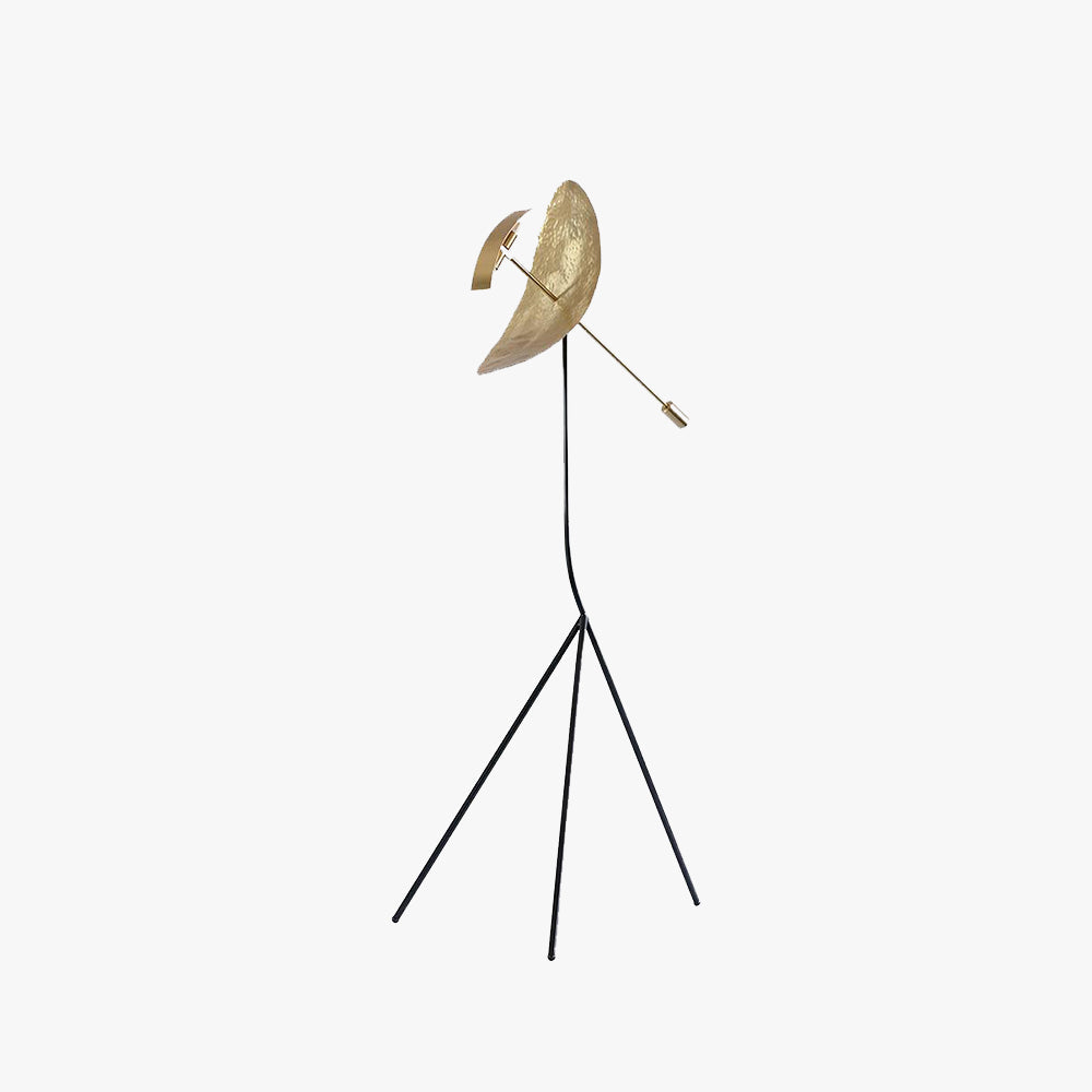 Salgado Floor Lamp Tripod Reflection Postmodern, Metal, Gold, Living Room — product view 2