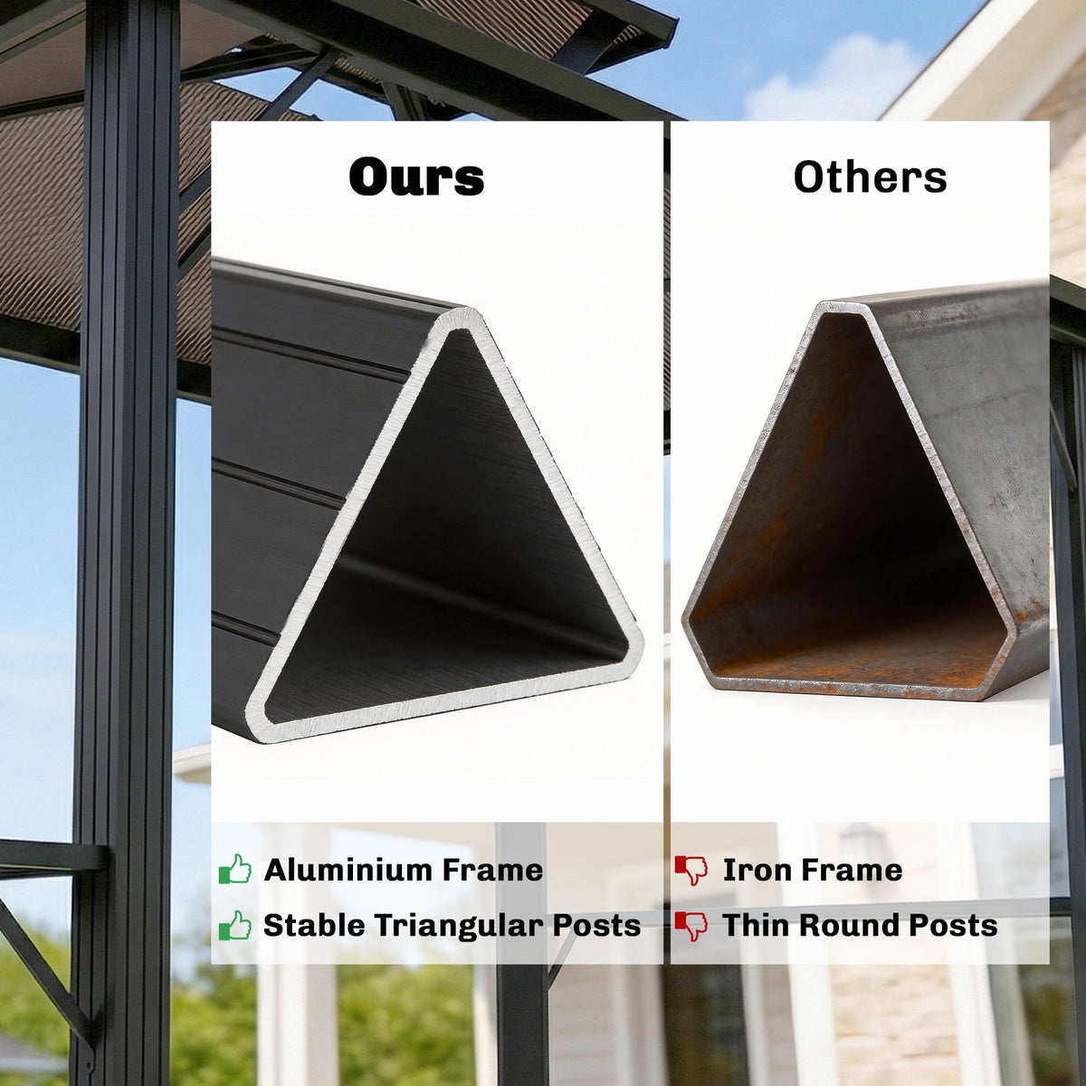 2.5 x 1.5 m Hardtop BBQ Grill Gazebo with 2 Shelves, Brown — product view 7