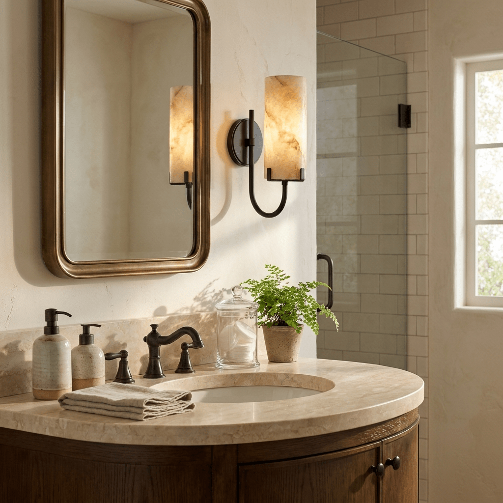 Vellora Alabaster Loop Wall Sconce — product view 2