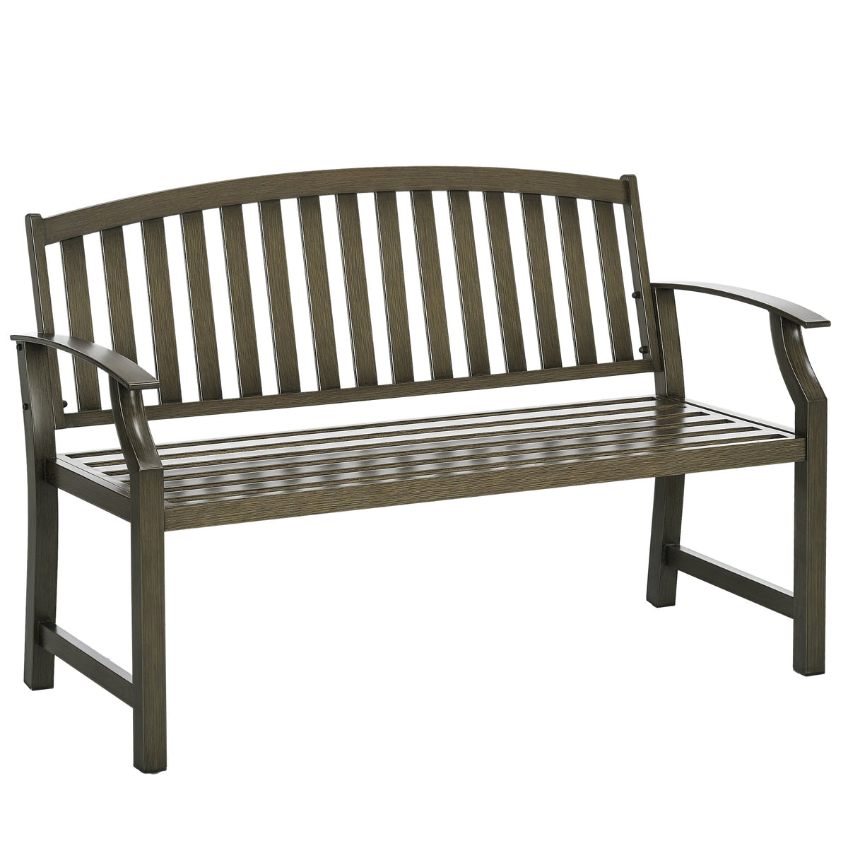 46" Outdoor Garden Metal Bench for Patio, Park, Porch, Lawn, Yard, Deck, Black — product view 1