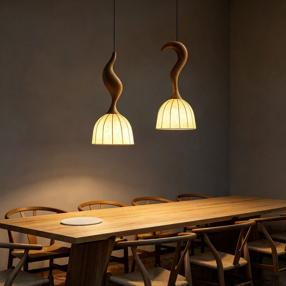 WOMO Bell Paper Shade Pendant Light-WM3244 — product view 2