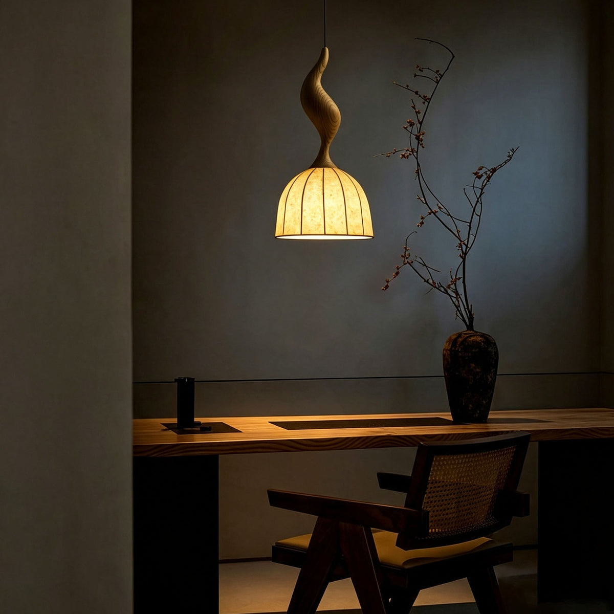 WOMO Bell Paper Shade Pendant Light-WM3244 — product view 3