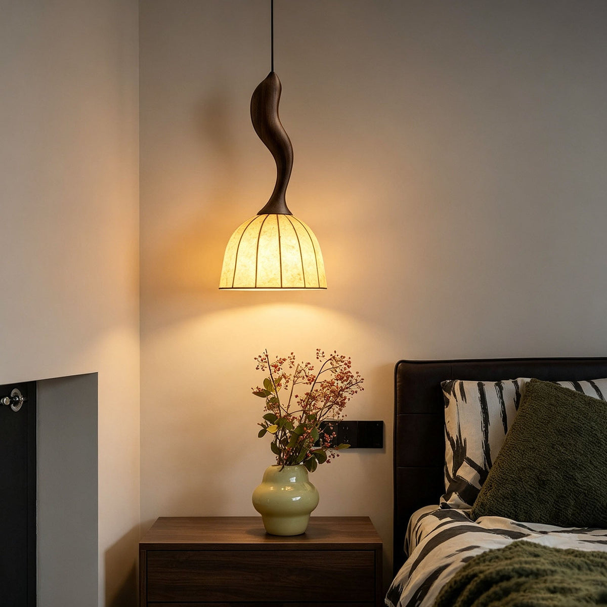 WOMO Bell Paper Shade Pendant Light-WM3244 — product view 6