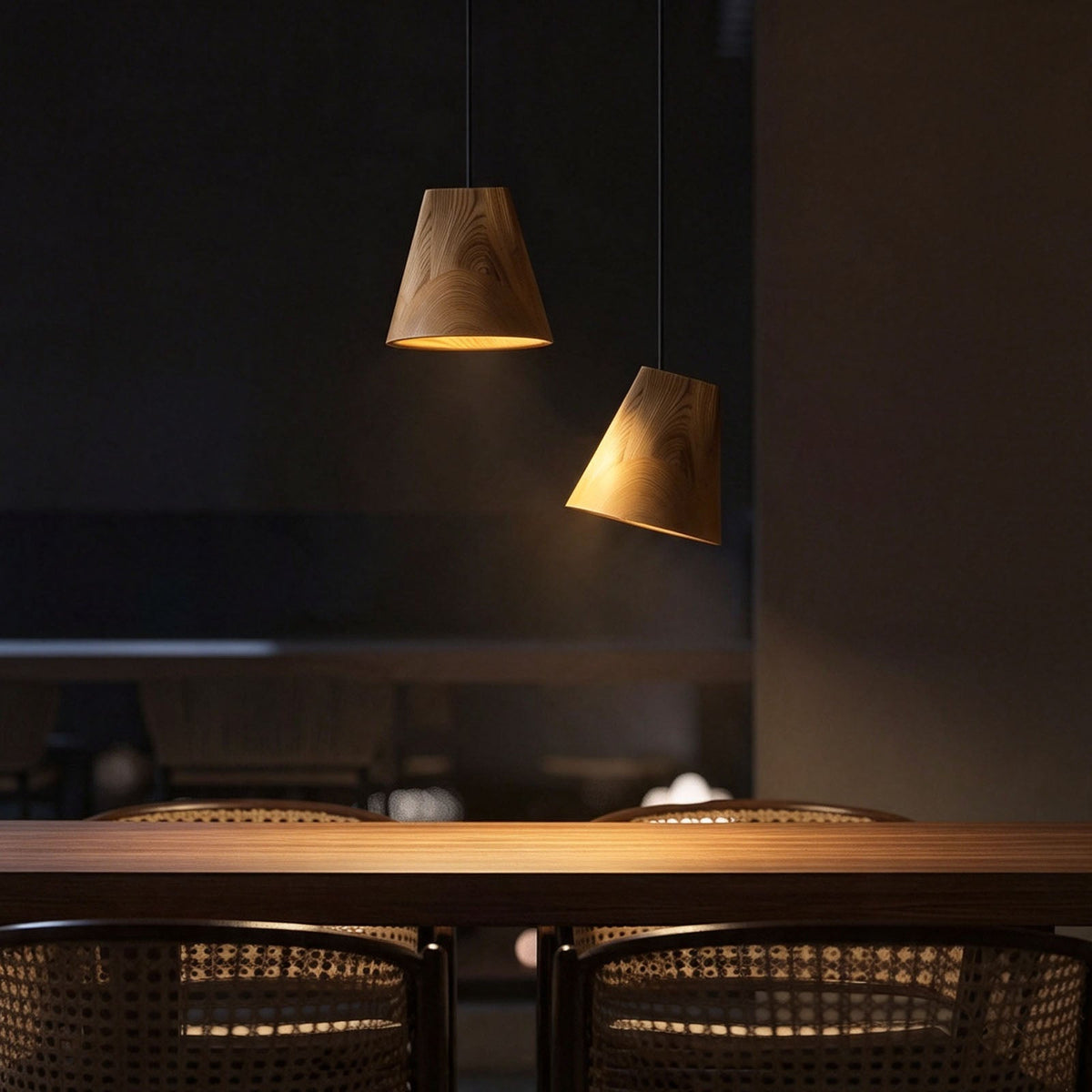 WOMO Wooden Taper Single Pendant Light-WM3256 — product view 7
