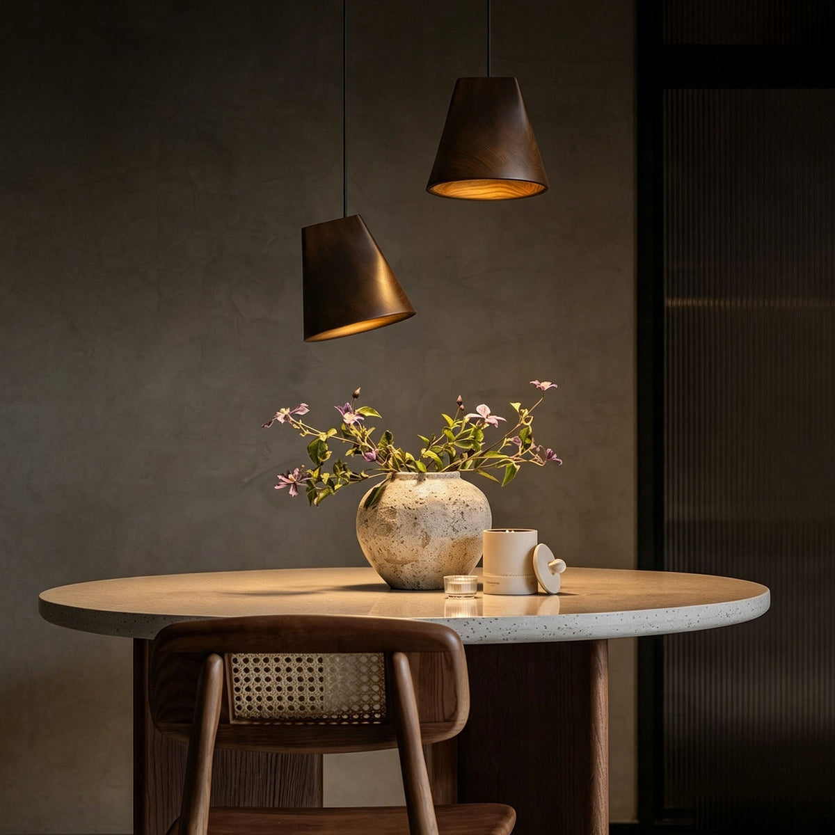 WOMO Wooden Taper Single Pendant Light-WM3256 — product view 2