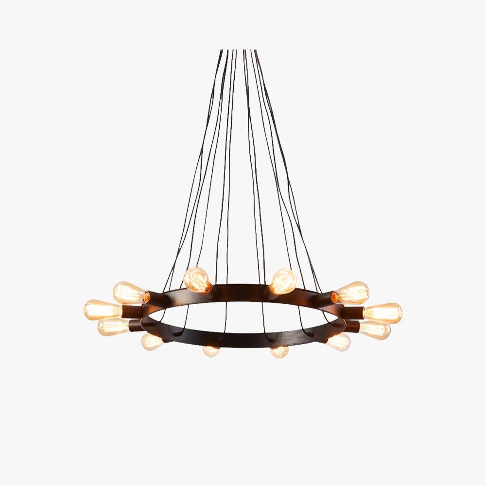 Silva Vintage LED Chandelier Brown Metal Living Room/Bar — product view 2