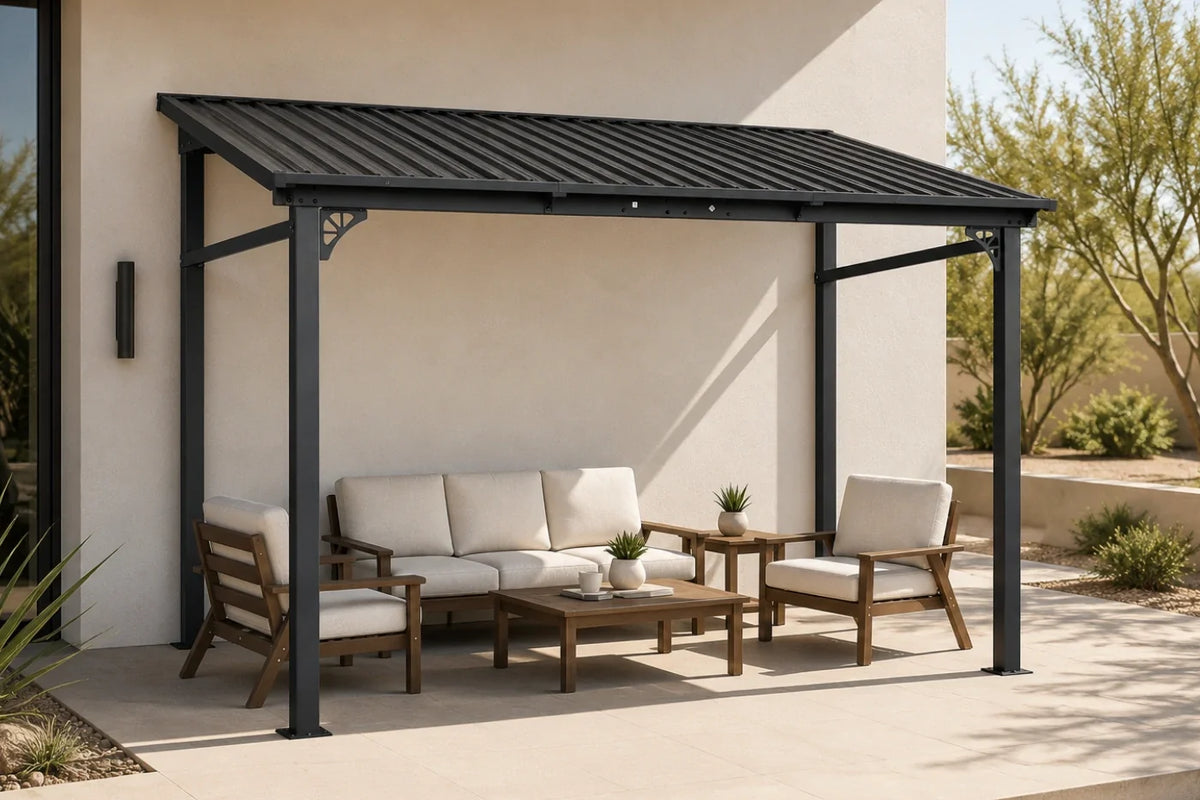 Wall-Mounted Hardtop Gazebo — product view 2