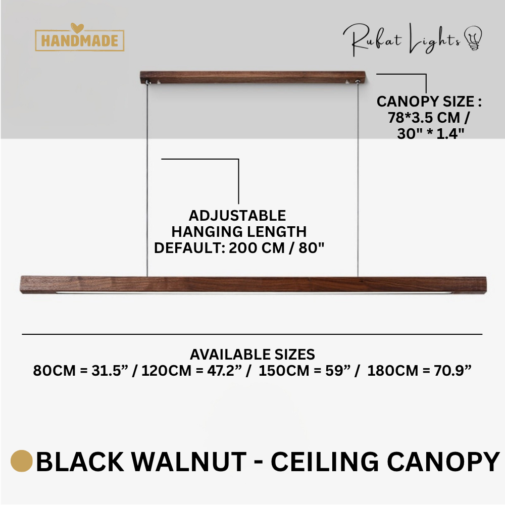 Wood Linear Suspension Chandelier Handcrafted Pine Walnut Dimmable Dining Room Kitchen Island — 31 to 47 Inch — product view 4