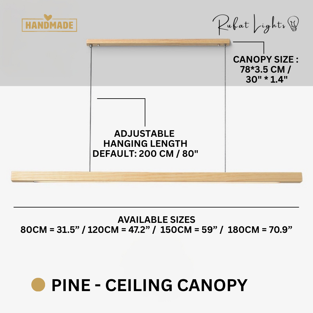 Wood Linear Suspension Chandelier Handcrafted Pine Walnut Dimmable Dining Room Kitchen Island — 31 to 47 Inch — product view 3