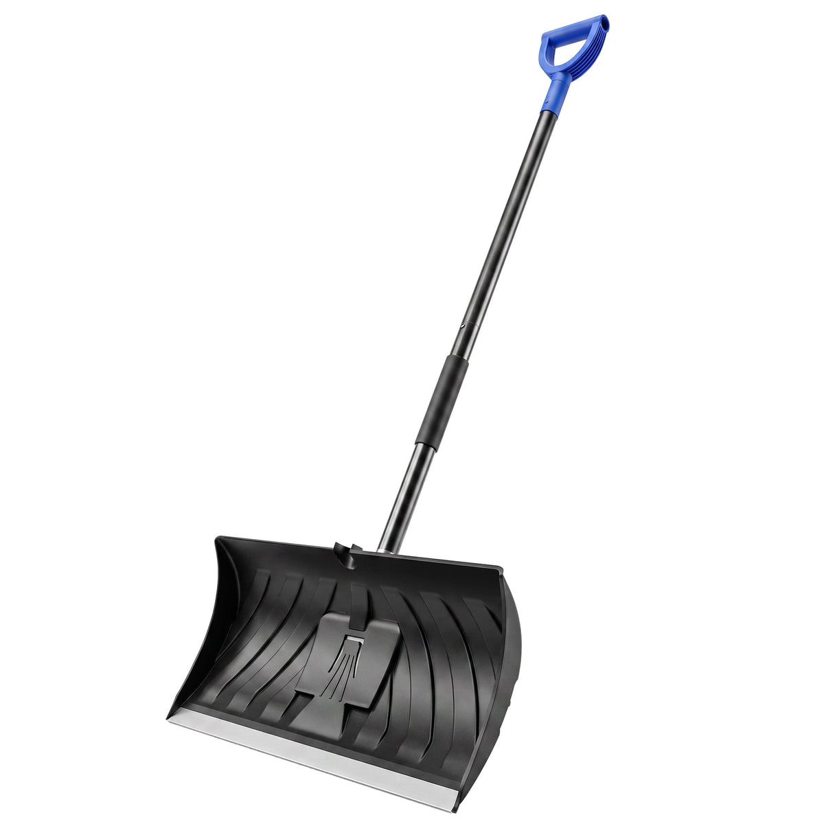 2-in-1 Snow Shovel & Scraper, 22" Heavy Duty Pusher with Metal Strip, Black — product view 2
