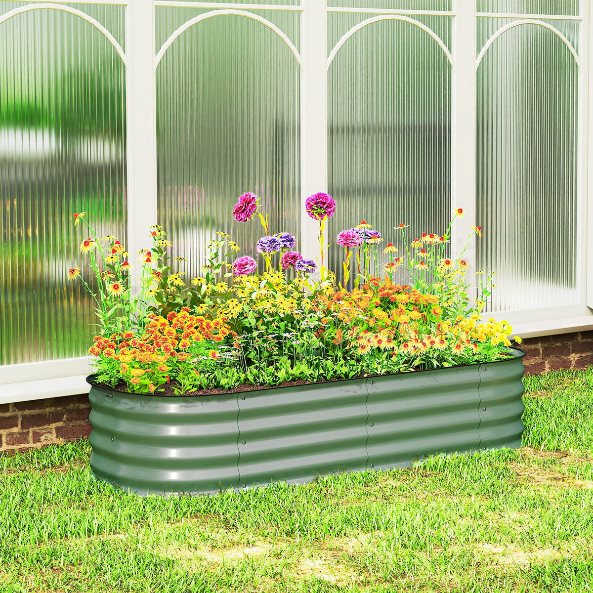 5' x 2' x 1' Galvanized Raised Garden Bed Kit, Green — product view 4