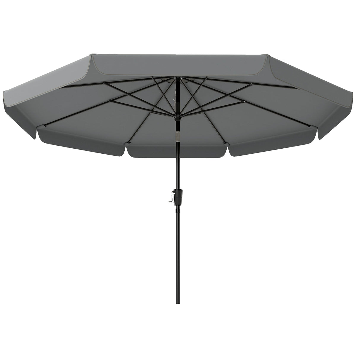 10ft Patio Umbrella with Push Button Tilt and Crank, Dark Grey — product view 2