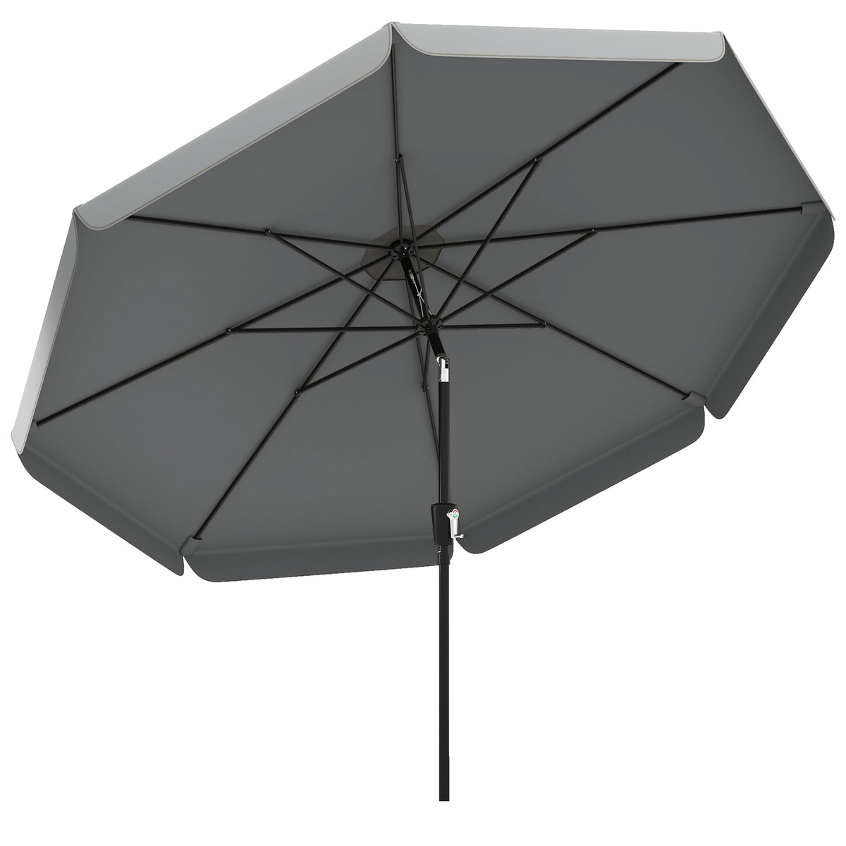 10ft Patio Umbrella with Push Button Tilt and Crank, Dark Grey — product view 1
