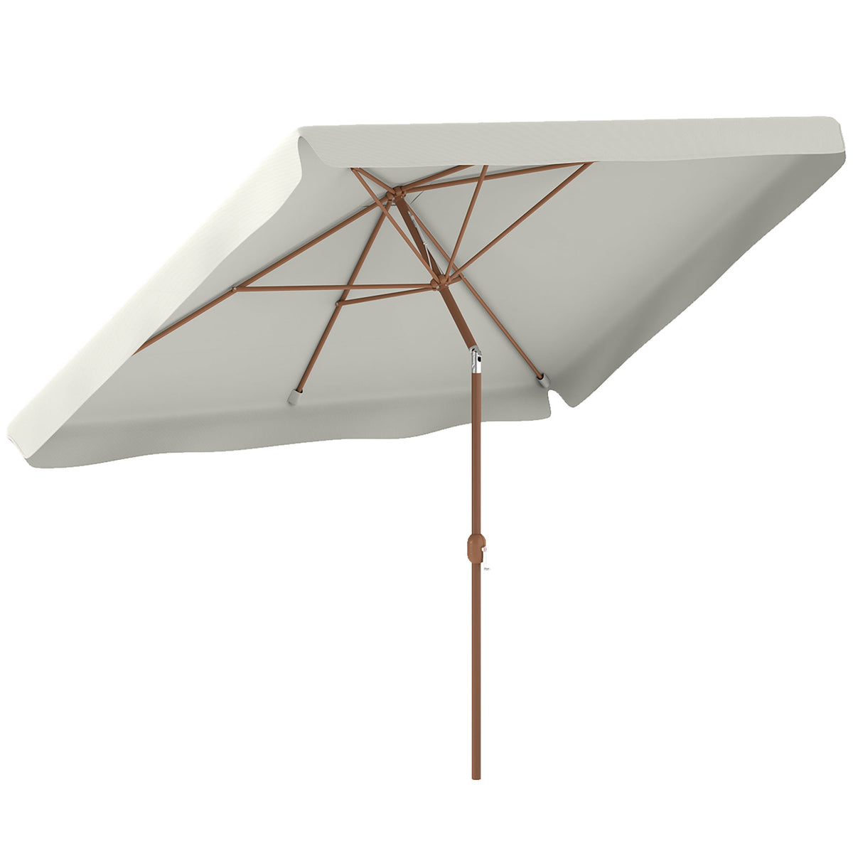 118.1" x 78.7" Patio Umbrella with Crank Handle and Adjustable Angle, White — product view 1