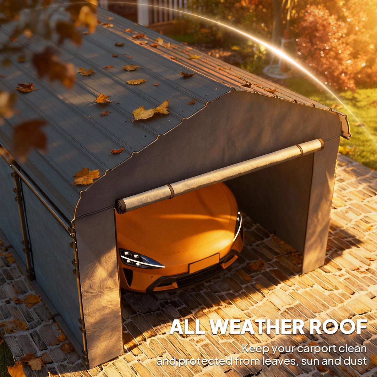 Onward 12' x 20' Heavy Duty Metal Carport with Galvanized Roof & Removable Sidewalls — product view 7