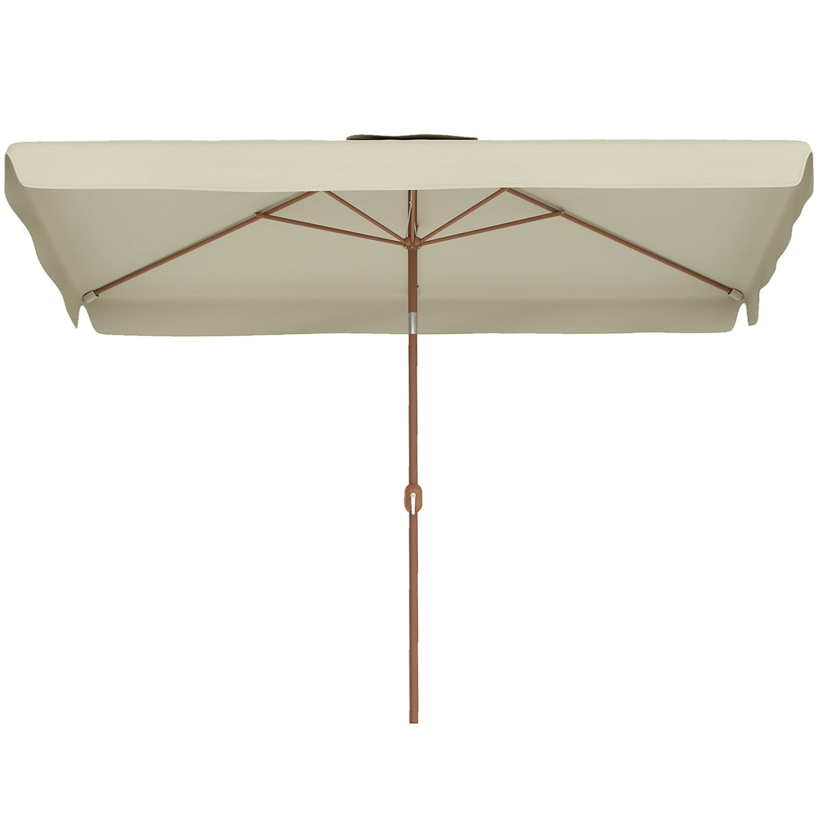 118.1" x 78.7" Patio Umbrella with Crank Handle and Adjustable Angle, Beige — product view 2