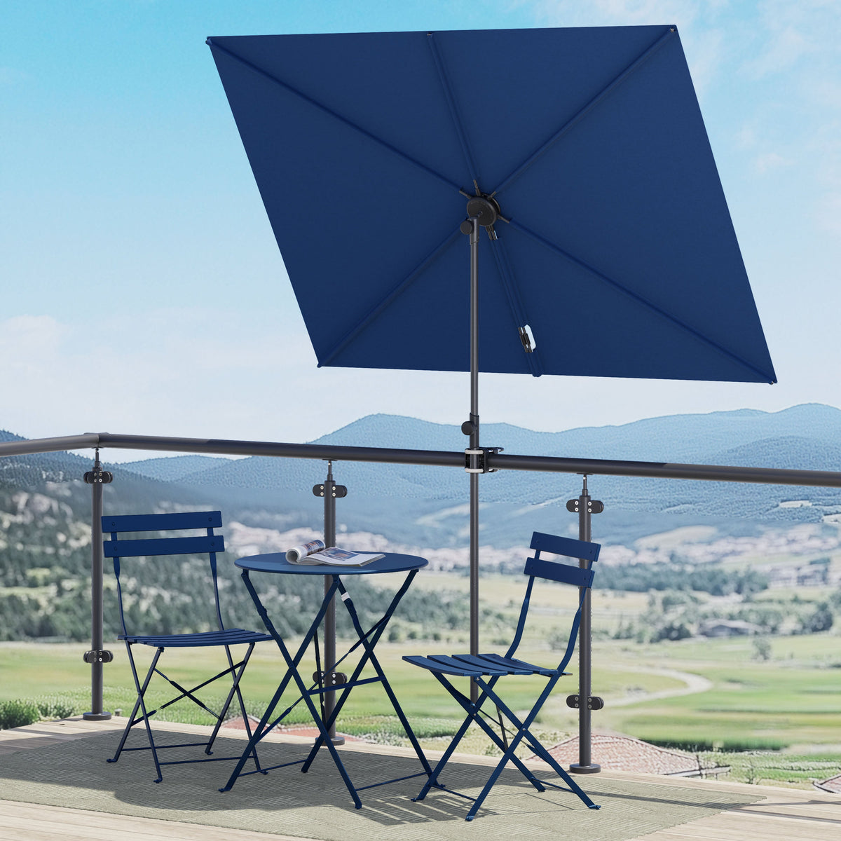 LOUNGE YARD Outdoor JENA 6x4 FT Rectangular Flat Patio Market Umbrella — product view 5