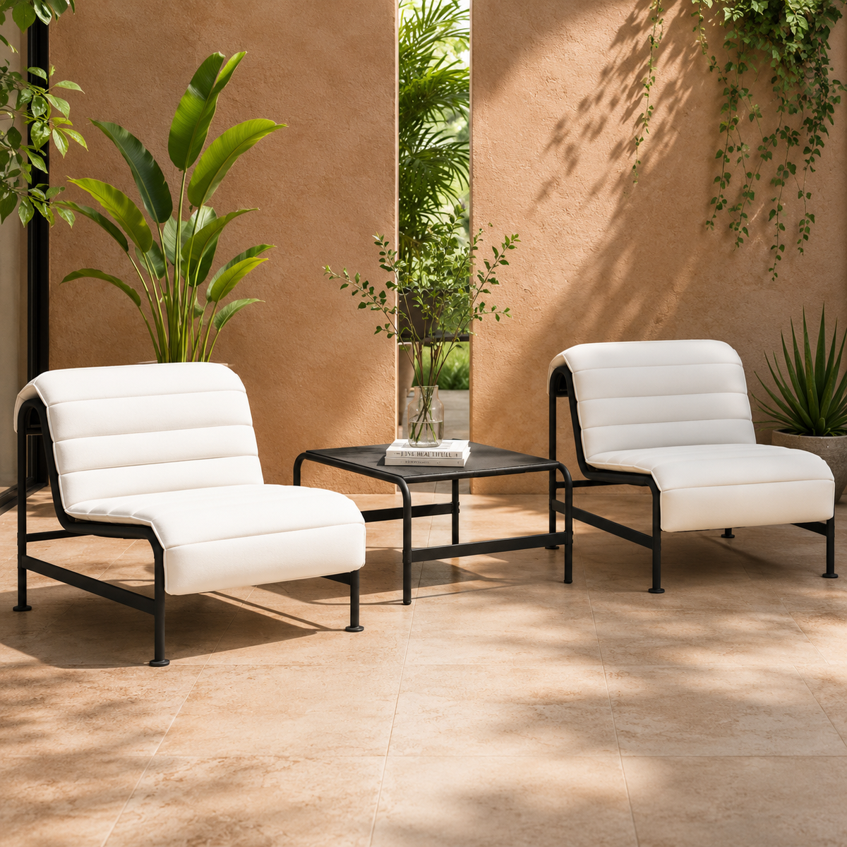 LOUNGE YARD 3-Piece Outdoor Lounge Chair Set with Side Table — product view 2