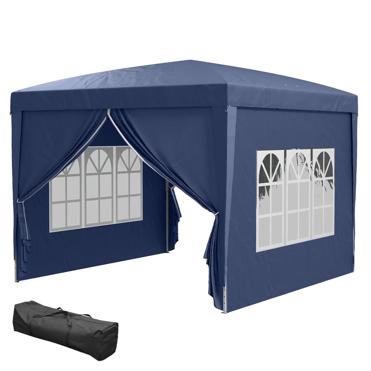 10' x 10' Outdoor Pop Up Party Tent Gazebo with Carrying Bag, Blue — product view 2