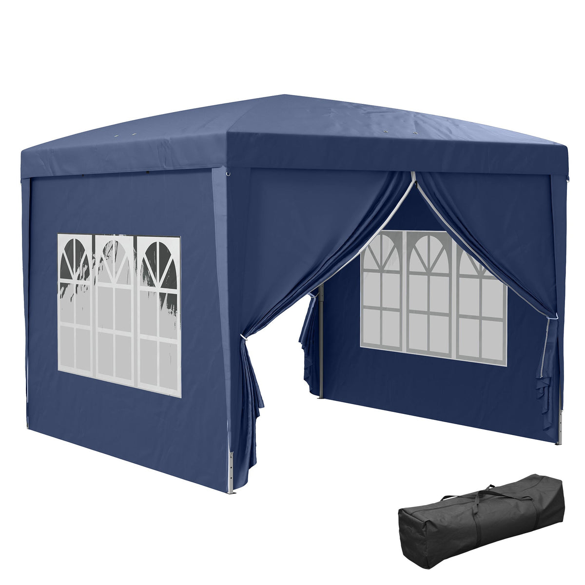 10' x 10' Outdoor Pop Up Party Tent Gazebo with Carrying Bag, Blue — product view 1