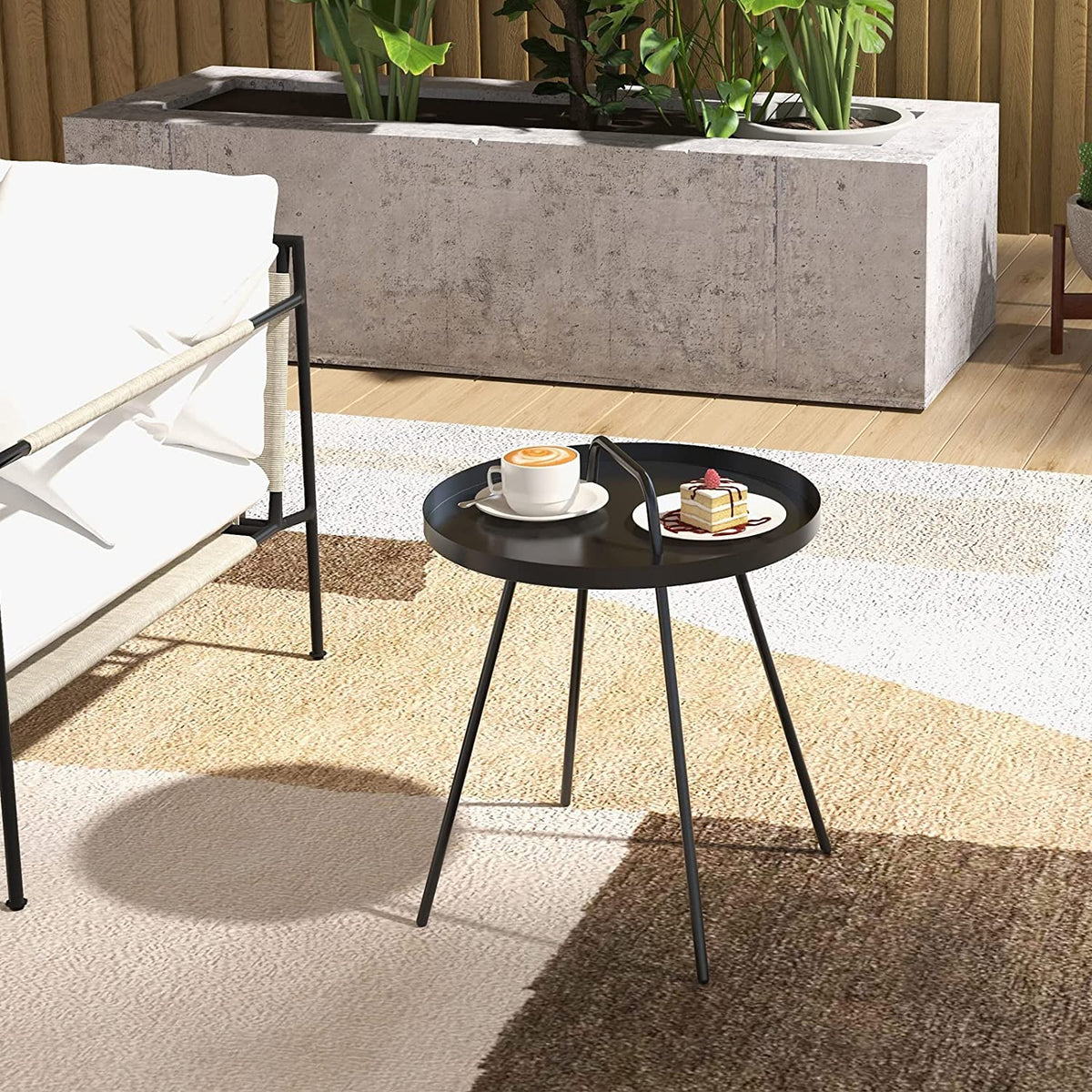 LOUNGE YARD Outdoor Millie 17-in Steel Round Side Table — product view 3