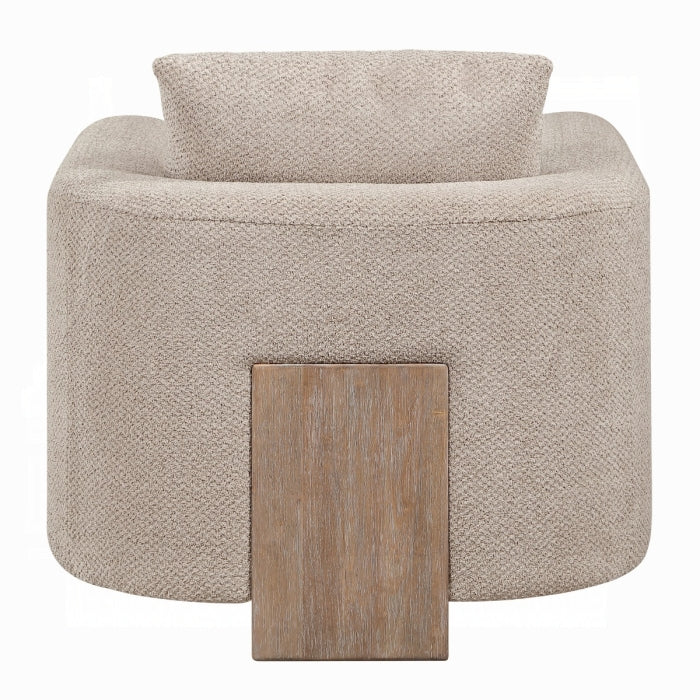 Tryne Latte Linen Fabric Rounded Back Accent Chair – AC03723 — product view 3