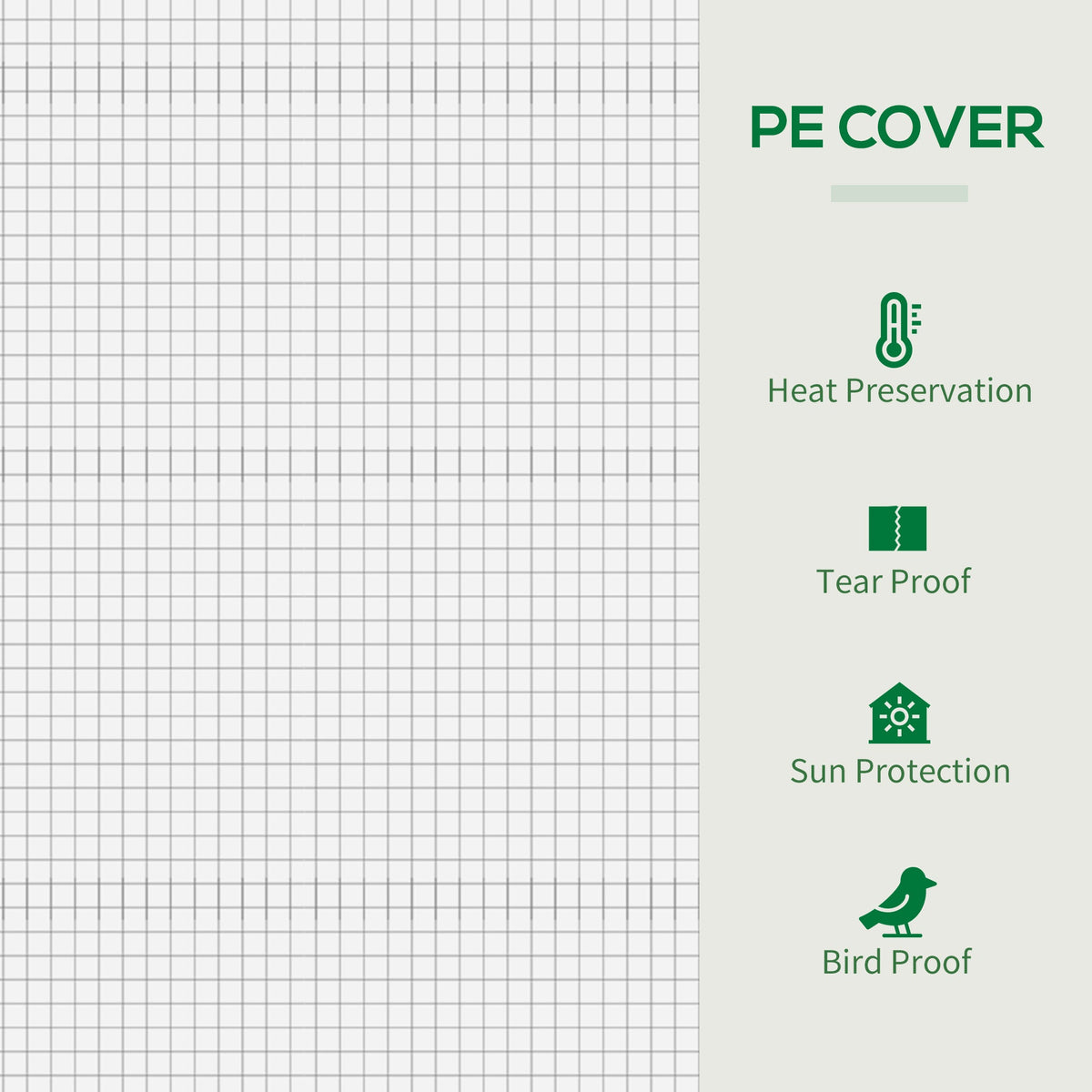 6.6' x 2.5' x 5.5' Walk-in Greenhouse with Door and Window, White — product view 6