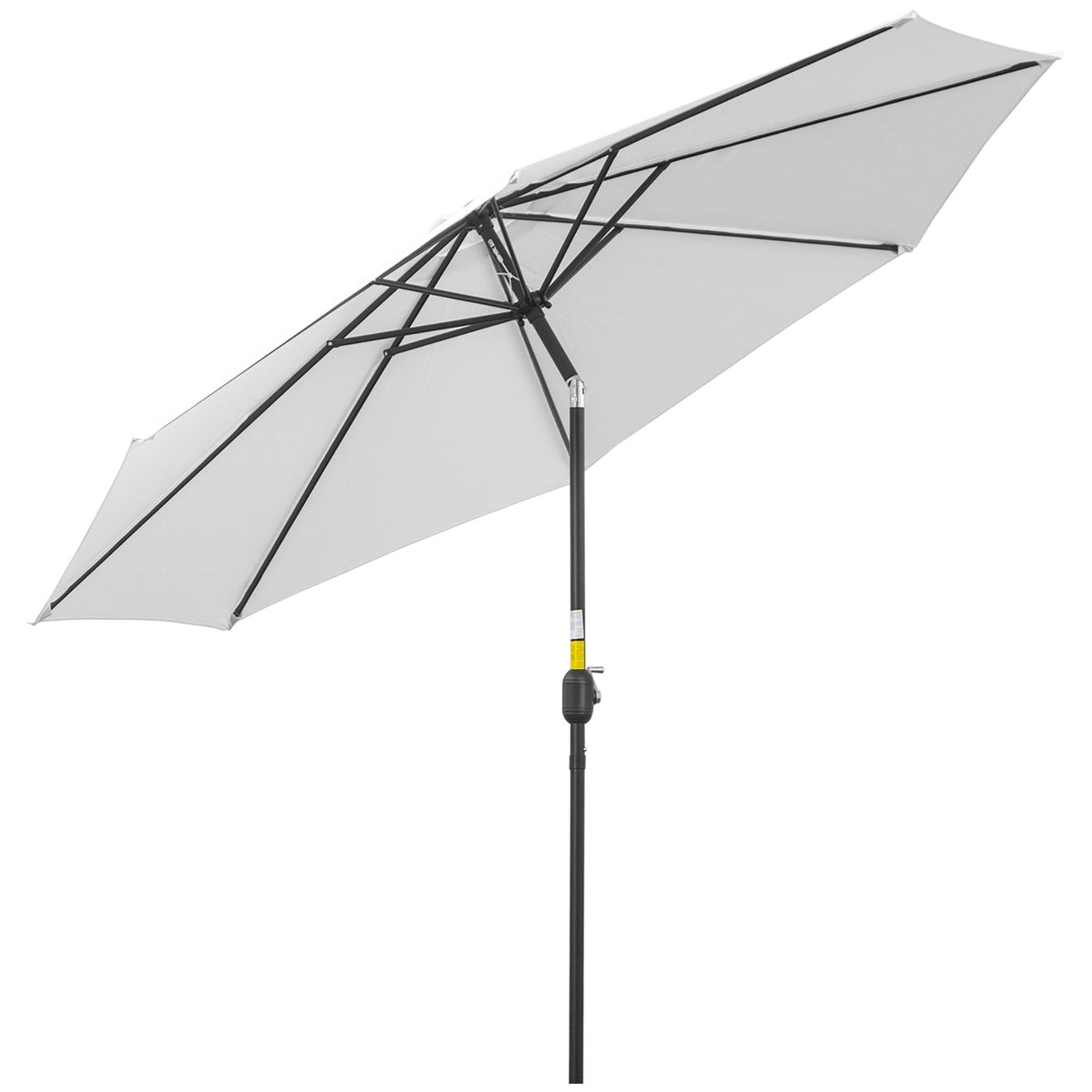 10' x 8' Round Market Umbrella with Crank and Tilt, White — product view 1