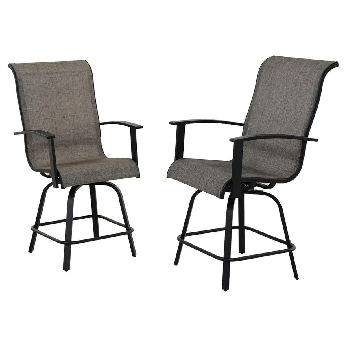 LOUNGE YARD 2 PCS High Foot Swivel Stool Bar Set with Rotation Function — product view 2