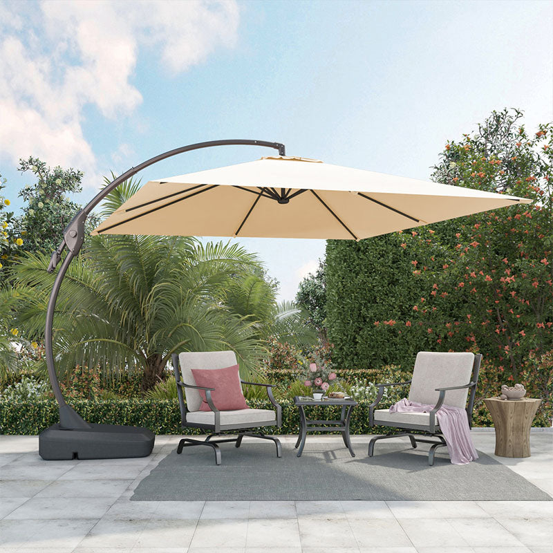 LOUNGE YARD 10x10 FT Square Patio Cantilever Umbrella, Deluxe Curvy Offset Umbrella with Base(No Umbrella Cover) — product view 3