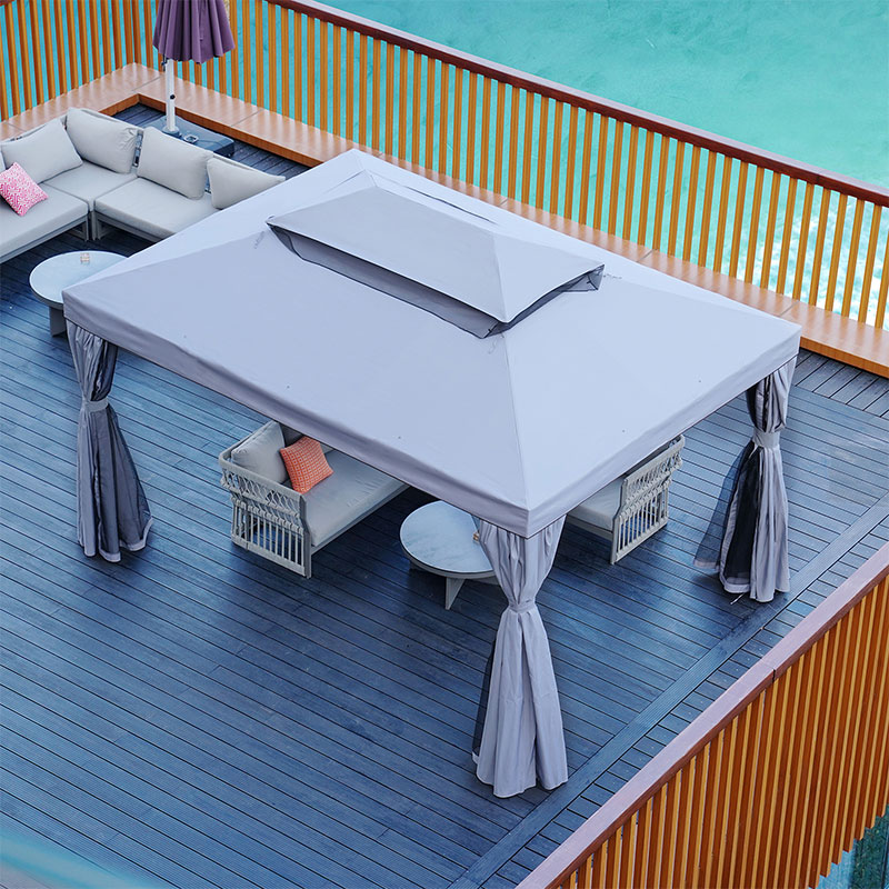 LOUNGE YARD 10 x 13 FT Outdoor Gazebo with Netting and Curtains — product view 4