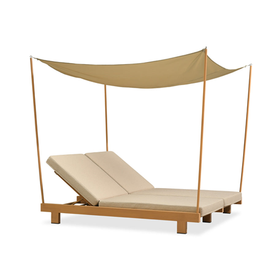 PURPLE LEAF Outdoor Luxury Daybed for Patio, Poolside Chaise Lounge Bed with Cushion, Olefin Blend Fabric, Aluminum Frame Sunbed for Deck and Backyard — product view 1