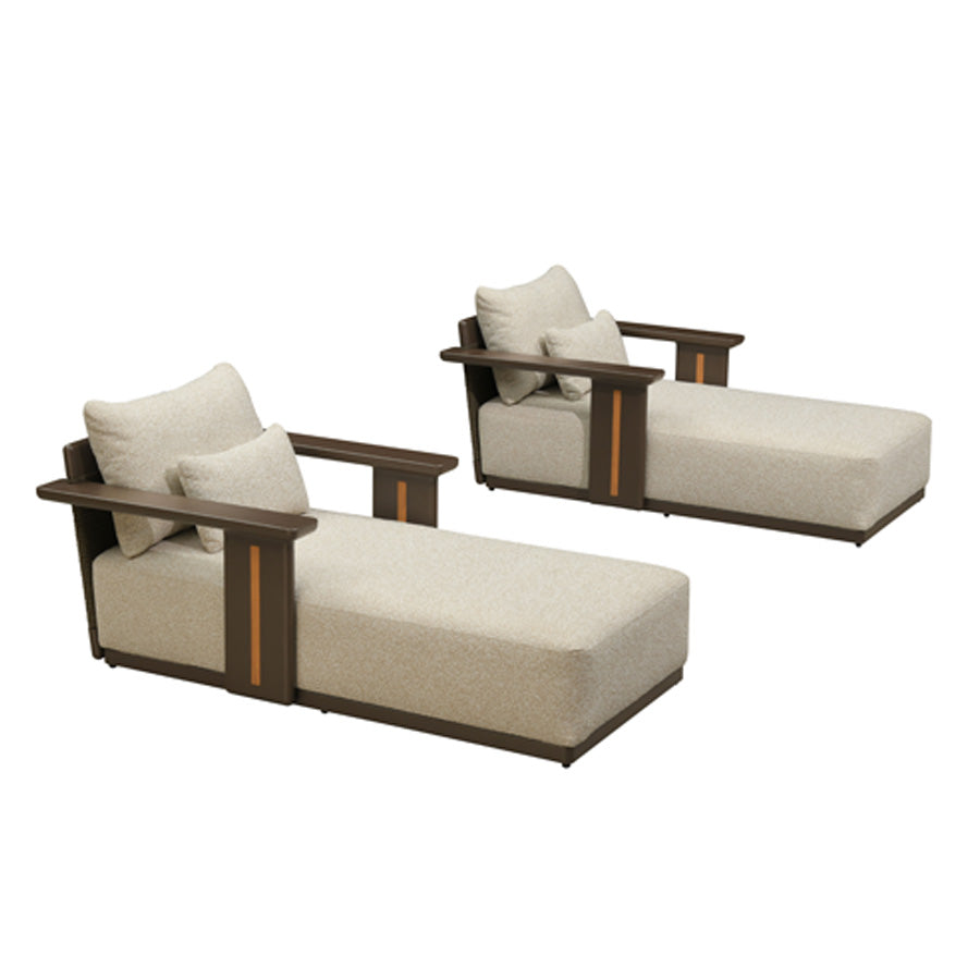 PURPLE LEAF Chaise Lounge Chair Modern Upholstered Outdoor Daybed with Armrest and Lumbar Pillow for Patio Poolside Sunbathing Deck — product view 1