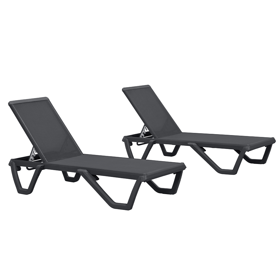 PURPLE LEAF Outdoor Chaise Lounge Patio Chair 5 Positions Adjustable Aluminum Frame with Textilene Seat Lightweight and Durable Pool Chaise Lounge for Patio Poolside Beach Yard — product view 1