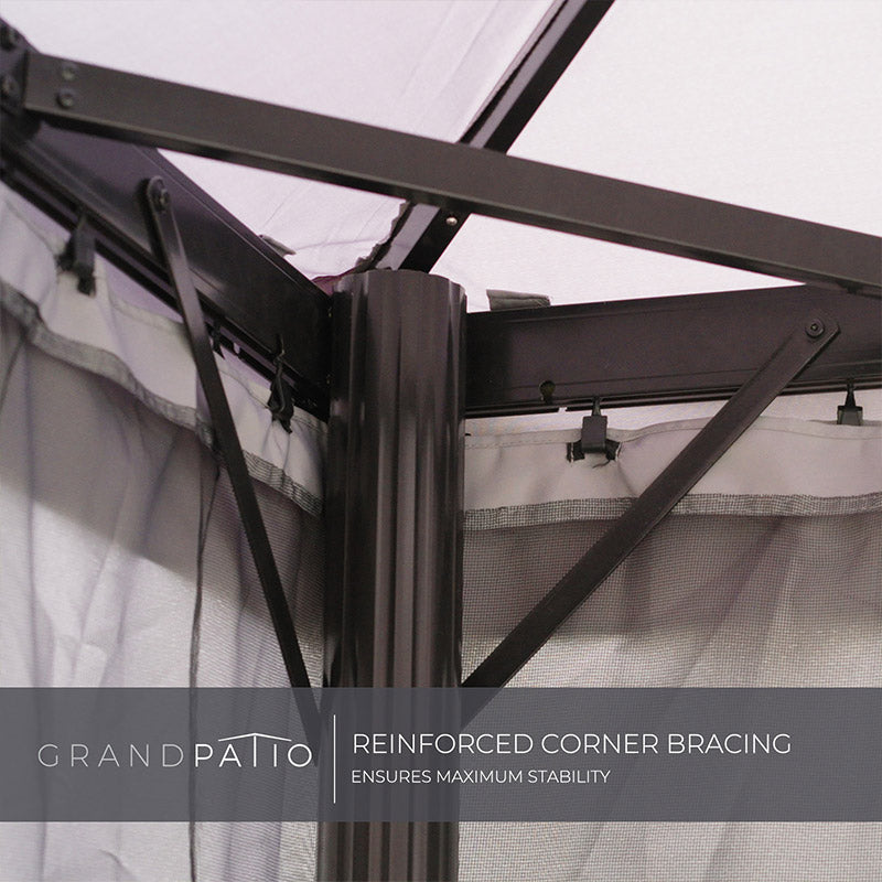 LOUNGE YARD 10 x 13 FT Outdoor Gazebo with Netting and Curtains — product view 7