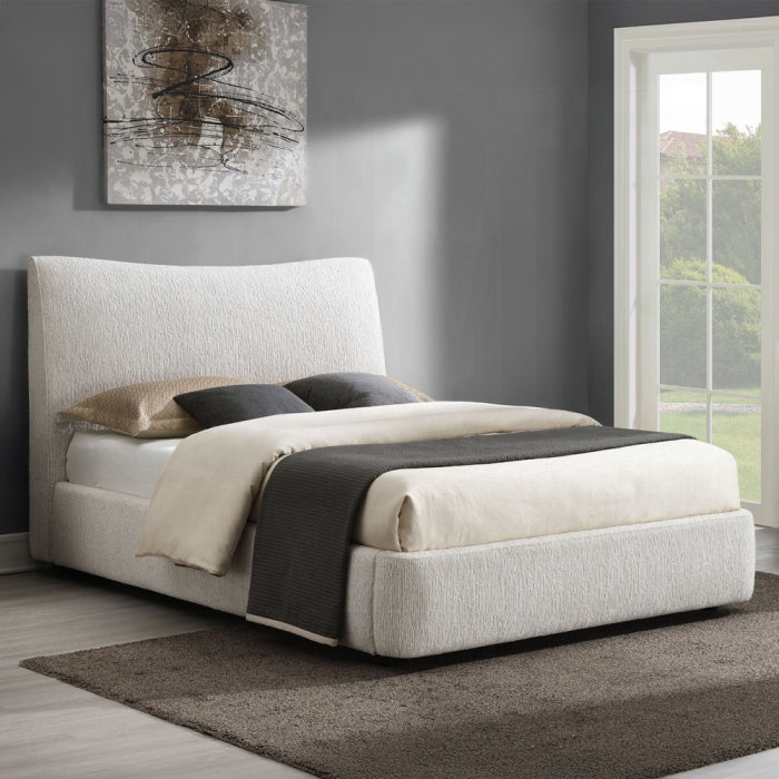 Renee Beige Chenille Fabric Upholstered Queen Platform Bed Set – BD05462Q — product view 1