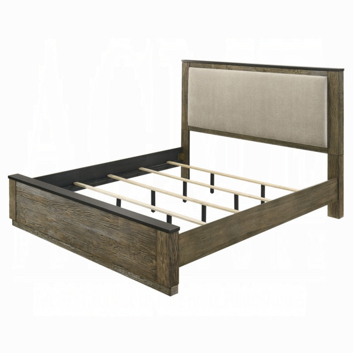 Lance tree bark two tone finish wood queen Bedroom Set – BD06002Q-4PC — product view 4