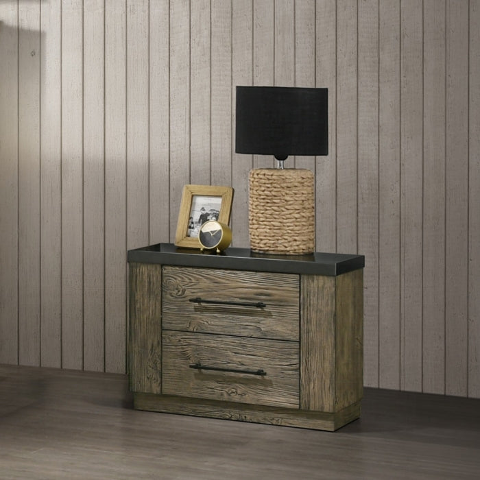 Lance tree bark two tone finish wood queen Bedroom Set – BD06002Q-4PC — product view 5