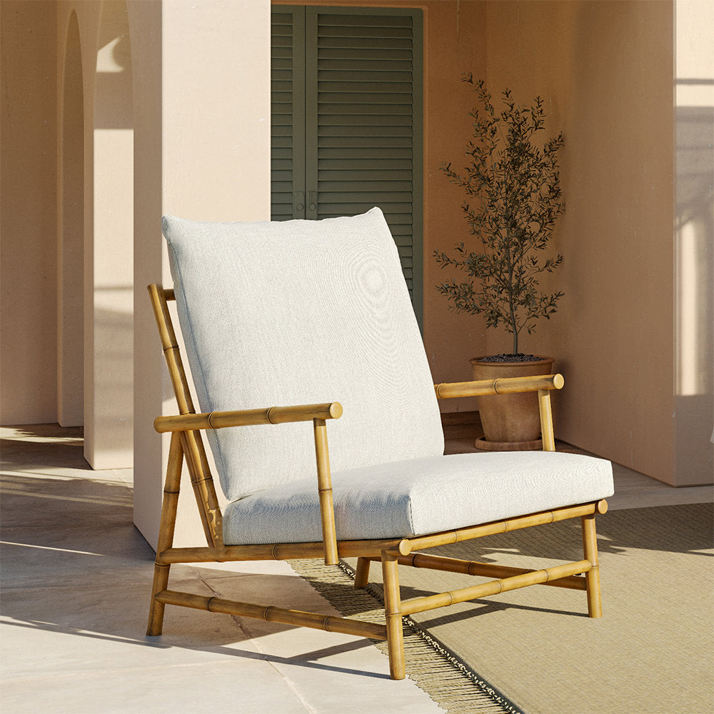 LOUNGE YARD Outdoor Bohemian Style Upholstered Armchair With Cushions(Set Of 2) — product view 3
