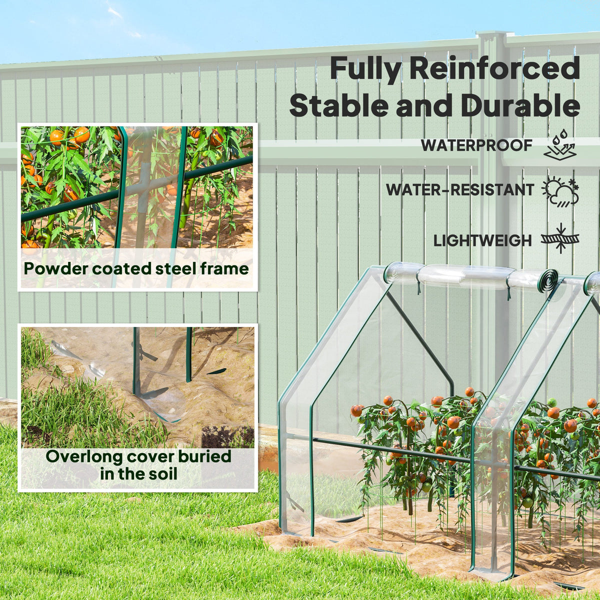 Mini Greenhouse with Zippered Doors & Roll-up Windows, — product view 7
