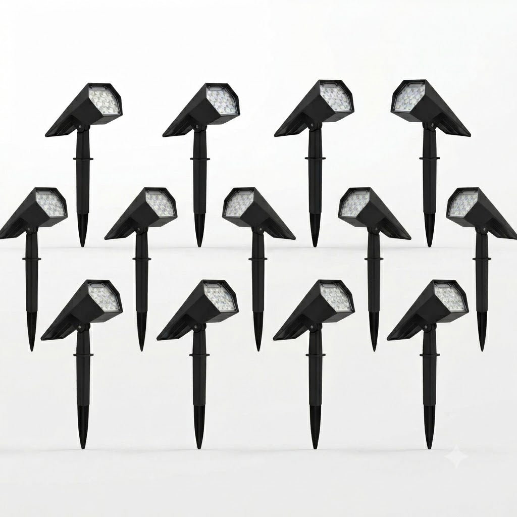 Solar Flood Spike Light Adjustable Angle Aluminum Glass Landscape Outdoor — Warm White Sets — product view 5