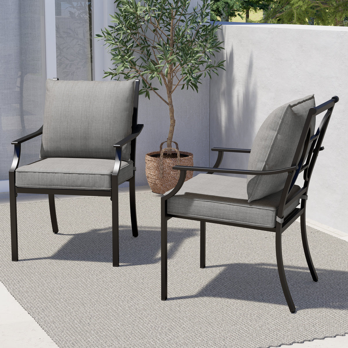LOUNGE YARD Outdoor Dining Set, Patio Dining Set Metal Patio Garden Set for Backyard,Patio — product view 2