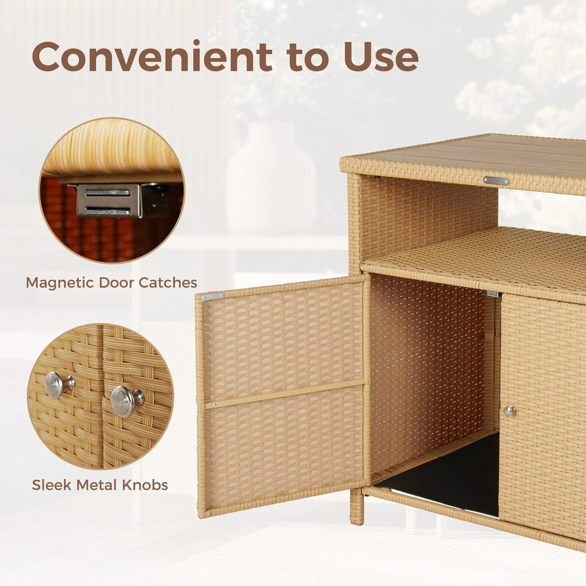 LOUNGE YARD 2-Door Steel Buffet Storage Cabinet — product view 3