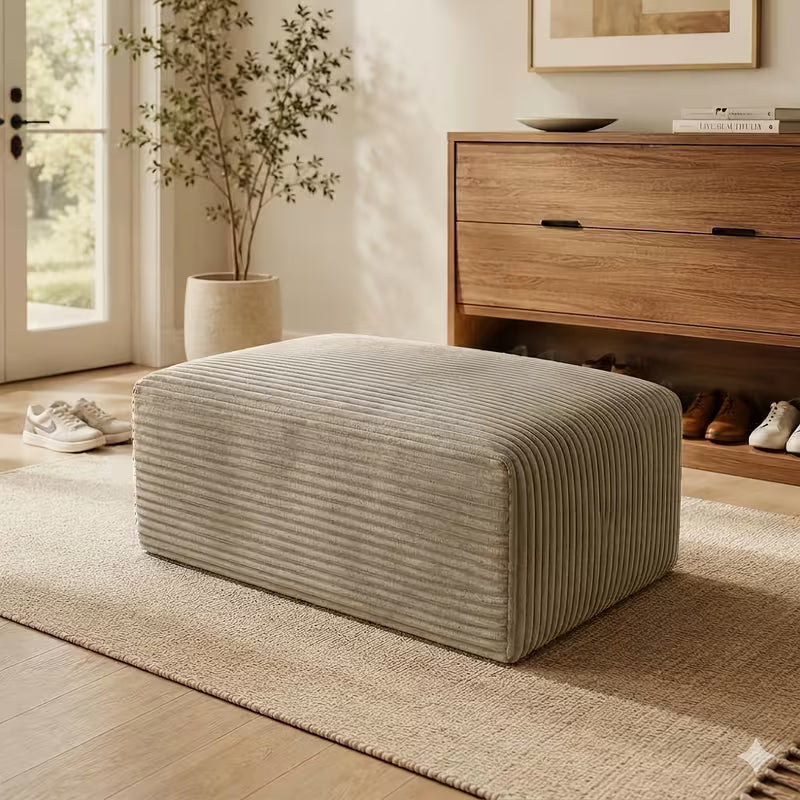 Boneless Ottoman | 34" Corduroy Modular with Thick Foam Padding — product view 2