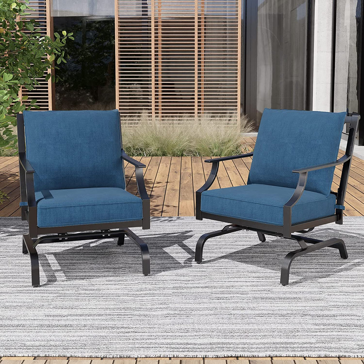 LOUNGE YARD Outdoor Patio Seating Chair Metal Set of 2 — product view 2