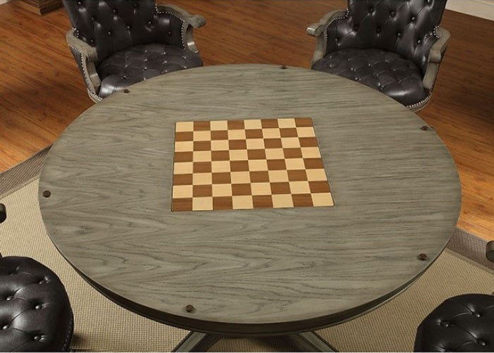 Yelena Gray Wood Round Poker Game & Dining Table Set – CM-GM357T — product view 7